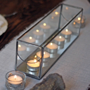 Portavelas de Cristal con Borde de Metal Negro de Lujo, para Decoración de Bodas, Mesa de Comedor y Hogar - Product Image 6