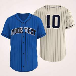 Vente en gros Chemise de baseball sublimée à rayures vintage Uniforme Sublimation Vêtements de softball personnalisés pour jeunes Maillots de baseball - Product Image 4