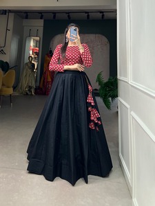 Lahenga Choli imprimé par Fab Zone Dernier créateur en pur coton uni - Product Image 5