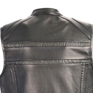 Chaleco de cuero estilo vaquero occidental para hombre hecho de cuero de vaca genuino con opción de compra a granel interior forrado - Product Image 5