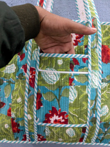 Handmade Cotton Tote Bag Patchwork Quilted <b>Design</b> Block Print Personalised Summer Winter Travel <b>Market</b> Shopping Gift for Her - Product Image 3