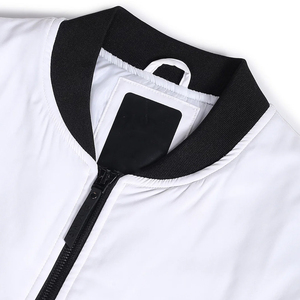Logotipo personalizado Impresión Nuevo diseño Manga completa Hombres Bomber Chaquetas Cierre de cremallera Ropa de invierno Hombres Bomber chaqueta blanca teñida - Product Image 6