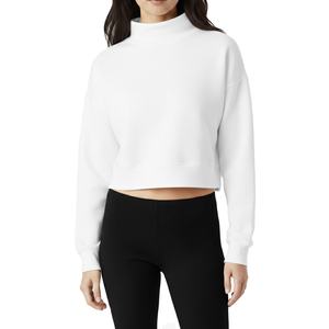 เสื้อครอปไหมพรมคอเต่าทรงบ็อกซี่สำหรับผู้หญิง ผ้าฟลีซ คอตตอนรักษ์โลก สีพื้น โอเมก้า ไพ เบต้า สำหรับฤดูหนาว ปี 2026 - Product Image 6