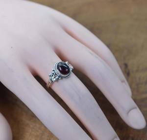 Nueva llegada auténtica sólida Plata de Ley 925 turmalina rosa oscuro cabujón ovalado bisel ajuste Baho delicado minimalista anillo de mujer - Product Image 5