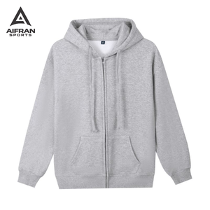 Sweat à capuche oversize en molleton épais 100% coton de haute qualité pour homme Aifran Sports, personnalisable avec logo, fermeture éclair - Product Image 1
