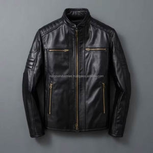 Chaqueta de Cuero Casual para Hombre, Cómoda, de Alta Calidad, Transpirable, Diseño Personalizado, a la Moda, Resistente al Viento, Ecológica - Product Image 3