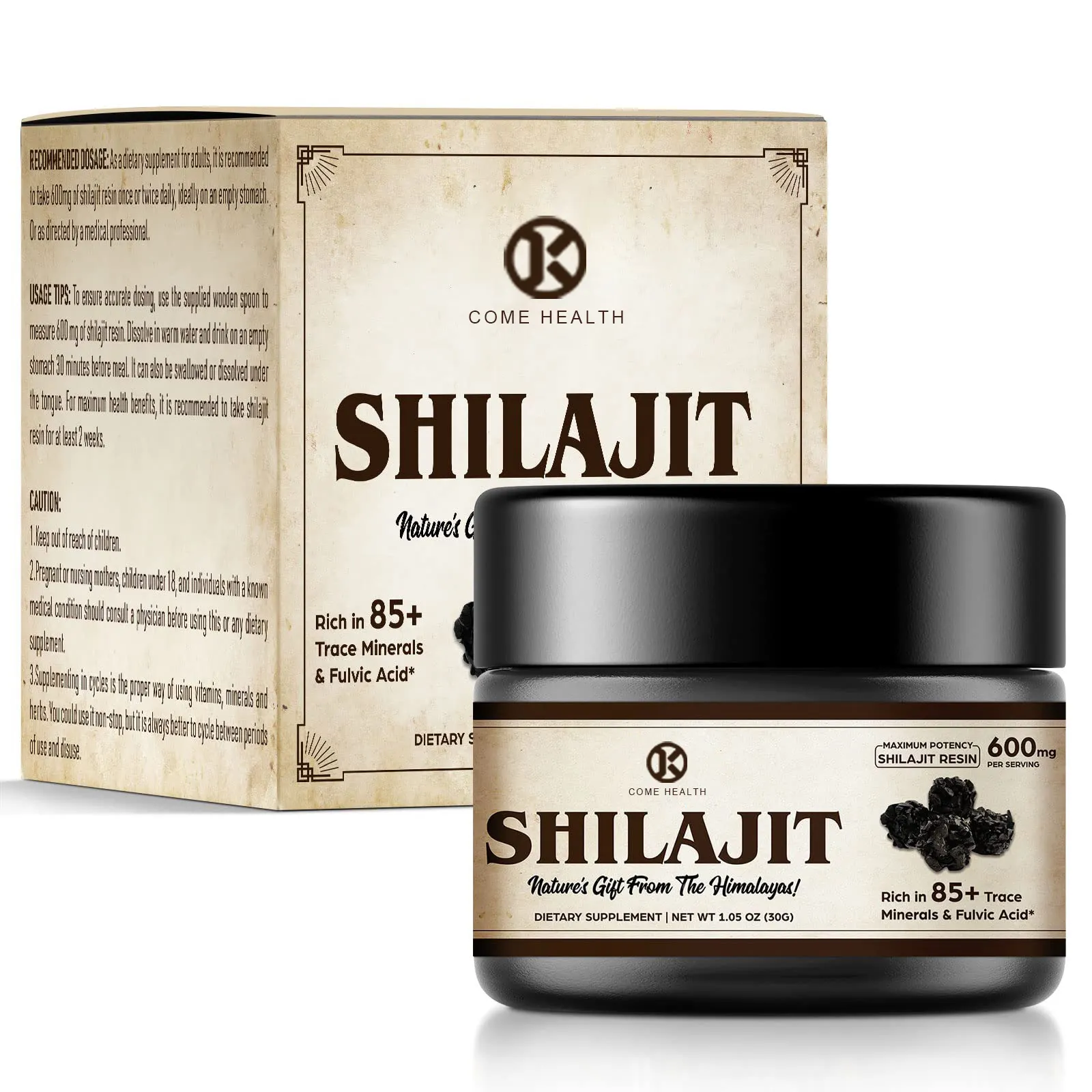 OEM bán buôn tự nhiên shilajit nhựa 85 khoáng chất vi lượng & Fulvic axit shilajit bổ sung tinh khiết Himalaya shilajit nhựa