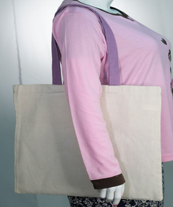 Vente en gros de sacs fourre-tout légers et écologiques 100% coton biologique sacs à bandoulière d'épicerie recyclés cadeau promotionnel - Product Image 3