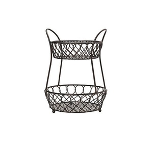 Decorative Wrought Iron Basket <b>For</b> <b>Organizing</b> Fruits Vegetables Towels And Essentials In Home <b>Kitchen</b> And Bathroom Space - Product Image 3