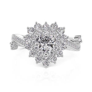 Bague de promesse Jeulia Double Halo Twist Heart en argent sterling - Product Image 1