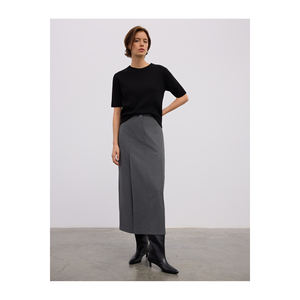 Jupe longue confortable en mélange de viscose avec plis devant et derrière - Product Image 3