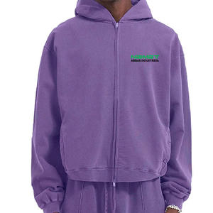 Venta al por mayor personalizado hombres Vintage Boxy Fit sudaderas con capucha 100% algodón francés Terry cubierta costura diseño piedra lavado raglán invierno - Product Image 2