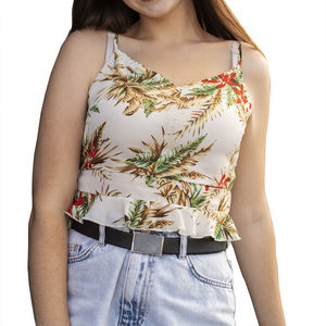 OEM โบว์กระดุมถักลายดอกไม้ลูกไม้ถักลายดอกไม้แขนกุดไร้ตะเข็บทรงลำลองคุณภาพสูงของผู้หญิงเป็นมิตรกับสิ่งแวดล้อมจำนวนมาก - Product Image 3