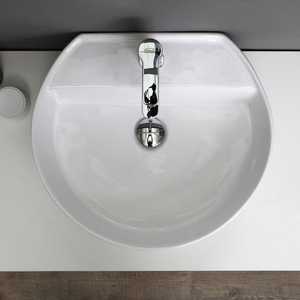 Lavabo Ovalado Profundo de Cerámica para Encimera de 44 cm - Product Image 4