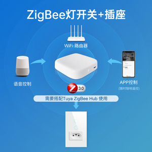 Interruptor de Pared Inteligente ZigBee 3.0 con Enchufe para la Aplicación Tuya, Control por Voz, Panel Táctil, 16A 250V - Product Image 4