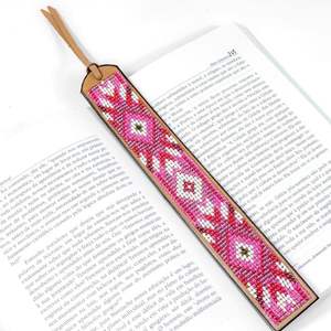 Marcapáginas bordado de cuentas de semillas con costura detallada Marcapáginas hecho a mano con cuentas con trabajo de espejo y bordado - Product Image 4