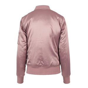2025 nuevo estilo, chaqueta Bomber de satén Floral transpirable para mujer, ropa de calle personalizada, chaqueta universitaria de satén para mujer - Product Image 3