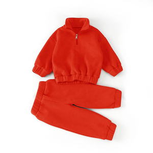 Sudadera con capucha y cremallera de cuello levantado para niño pequeño, chándal de algodón de alta calidad con tacto suave para correr - Product Image 5