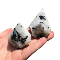 Vente en gros de petites boules de pierre de lune arc-en-ciel gravées et sculptées, style féerique, pierre précieuse naturelle, décoration Feng Shui pour la maison