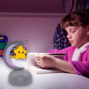 Bluetooth Speaker with LED <b>Lights</b>, Rechargeable FM Radio, Moon Design - Assorted Colors - Product Image 5