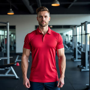 Polo d'été pour hommes Fitness Wear Short Sleeve Golf Shirts High Quality Cotton Polyester Polo Shirt Men - Product Image 1