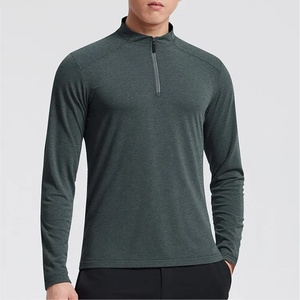 OEM Workout Apparel Supplier Muscle Fit Quick Dry Sweat Absorption Nylon Terry Made Athletic Pullovers 1/4 Zipper Gym Jacket <b>Set</b> - Product Image 4