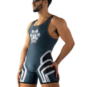 OEM Plus Size Red Wrestling Singlet Personnalisé 100% Polyester Nouveau Design avec Impression Numérique - Product Image 2