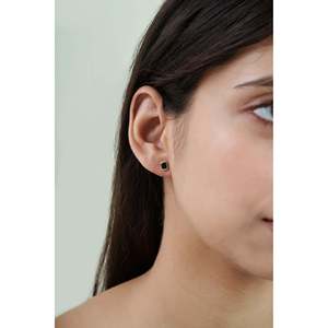 Pendientes de Aro con Flor de Diamantes y Moissanita en Oro de 14K para Compromiso - Product Image 2