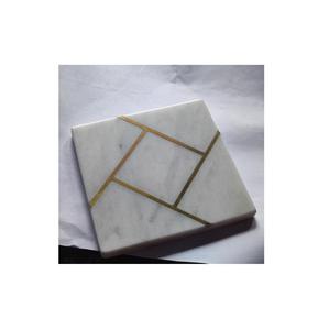 wholesale top quality natural marble <b>coasters</b> <b>white</b> marble real marble <b>coaster</b> fashionable trending in low price - Product Image 2