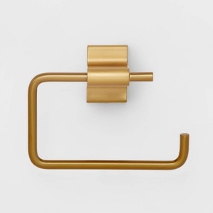 Étagère en laiton brossé porte-papier hygiénique avec support pour téléphone porte-papier toilette mural en laiton antique en laiton et fer usine Pri - Product Image 4