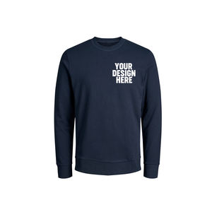 Men's Custom Logo Crew Neck Sweatshirts Wholesale Plain <b>Jumpers</b> Hoodies Winter Woven <b>Pullovers</b> Solid Men's Custom Sweatshirt - Product Image 3