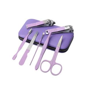 7 Uds. Cortaúñas de acero inoxidable negro, cortador, recortador, Kit de aseo para orejas, juego de manicura, pedicura, juego de herramientas para uñas - Product Image 3