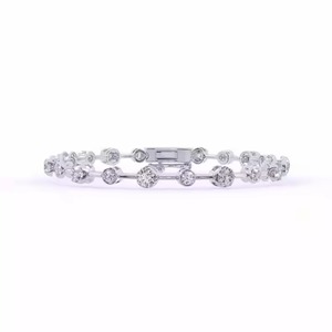 Bracelet rond en diamant Moissanite Bracelet énergie Bracelet en diamant cultivé en laboratoire en or, or rose, or blanc - Product Image 5