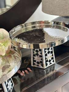 Mother of Pearl Wooden <b>Stand</b> Metal Chocolate Bowl Customized Size Metal Bowl Hot Sale Decorative Chocolate Bowl Nickel Plated - Product Image 2