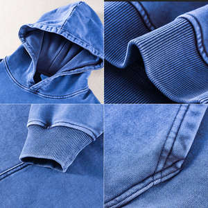 OEM por encargo de alta calidad Sudadera con capucha 100% algodón conjuntos de serigrafía French Terry 500GSM Streetwear Sudadera con capucha para los hombres - Product Image 5