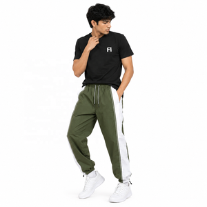 Wholesale Sweatpants Nylon Contrast Side Panel Elastic Waist Drawstring men's pants Casual <b>Athletic</b> Streetwear Bottoms Supplier - Product Image 4