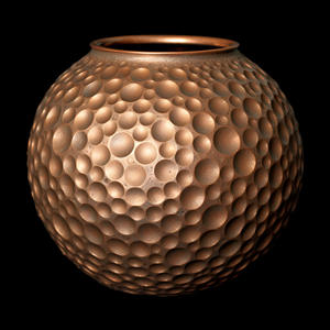 Vase à fleurs élégant aspect cuivre martelé, fabrication artisanale pour décoration intérieure sophistiquée, pot de fleurs en métal intemporel - Product Image 6