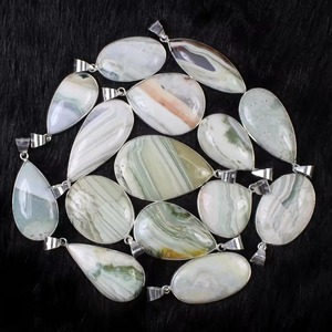 สร้อยคอโมราอัญมณีทรงหลังเบี้ยลายแถบธรรมชาติจี้ชุบเงินจี้คอลเลกชั่นเครื่องประดับสร้อยคอผู้หญิง - Product Image 2