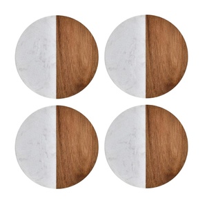 ที่รองแก้วไม้หินอ่อนทรงกลมสำหรับใช้ในบ้านสำนักงานหรือโรงแรมพิธีขึ้นบ้านใหม่สำหรับวางแก้วและเครื่องดื่มที่ทันสมัย - Product Image 1