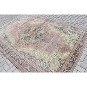 Alfombra Turca Vintage Grande de 6.4x9.4 pies, Alfombra de Lana Azul - Product Image 4