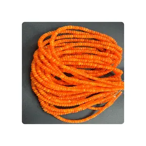 Mode Sieraden Natuurlijke Ethiopisch Opaal Geverfd Oranje Kleur Gladde Rondelle Kralen 3Mm Tot 6Mm 17 Inch