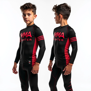 เสื้อรัดรูปป้องกันผดผื่นสำหรับ MMA แขนยาวแบบซับลิเมชันและสไตล์กิโมโนเดจูยิตสูป้องกันรังสียูวี - Product Image 6