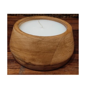 Vela de madera torneada cera perfumada votiva personalizar producto mayorista velas de incienso decorativas - Product Image 1