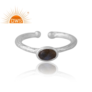 แหวนพลอยลาบราดอไรต์ธรรมชาติสีเงิน925การออกแบบพื้นผิวสำหรับผู้หญิงเครื่องประดับที่กำหนดเองของขวัญสำหรับผู้หญิงสำหรับผู้หญิง - Product Image 3