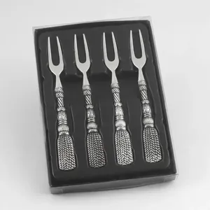 ชุดช้อนส้อมบนโต๊ะด้ามทองเหลืองเคลือบเงาสีเงินขัดเงาอย่างดีเครื่องใช้บนโต๊ะอาหารสำหรับร้านอาหารโรงแรม - Product Image 6