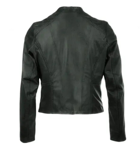 Chaqueta de cuero de mujer personalizada al por mayor, chaqueta de moto acolchada de tacto suave para mujer, talla XL, impermeable y sostenible - Product Image 6
