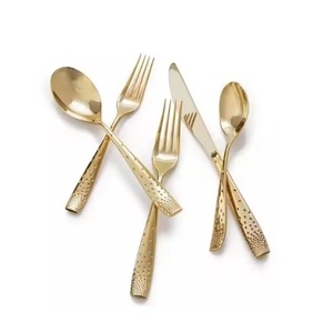 Creative Ss304 Stainless Steel Cutlery Set High Quality Thickened Striped <b>Fork</b> and Spoon Set for Western Flatware Cutlery Set - Product Image 3