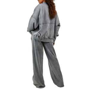 Nouveau modèle Ensemble deux pièces Survêtement court 100% coton avec capuche Vêtements durables pour femmes Survêtement court pour femmes - Product Image 2