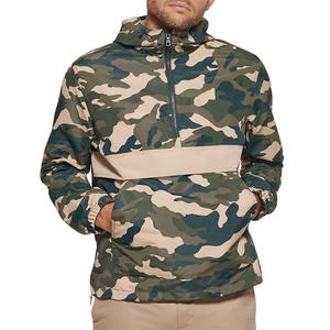Veste coupe-vent en toile pour hommes avec col montant veste OEM à fermeture éclair vente en gros - Product Image 4