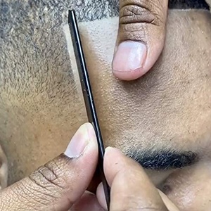 Professional <b>Single</b> <b>Blade</b> Stainless Steel Straight Edge Barber <b>Razor</b> with Wooden Handle Folding Beard Shaving for Salon Use - Product Image 6